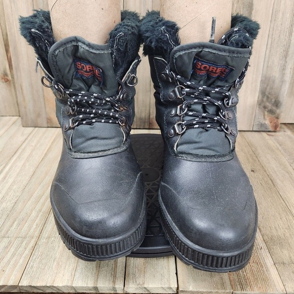 Mens Sorel Kaufman size 9 Low Calf Faux Fur Wool Insulated Waterproof Boots - Picture 2 of 7